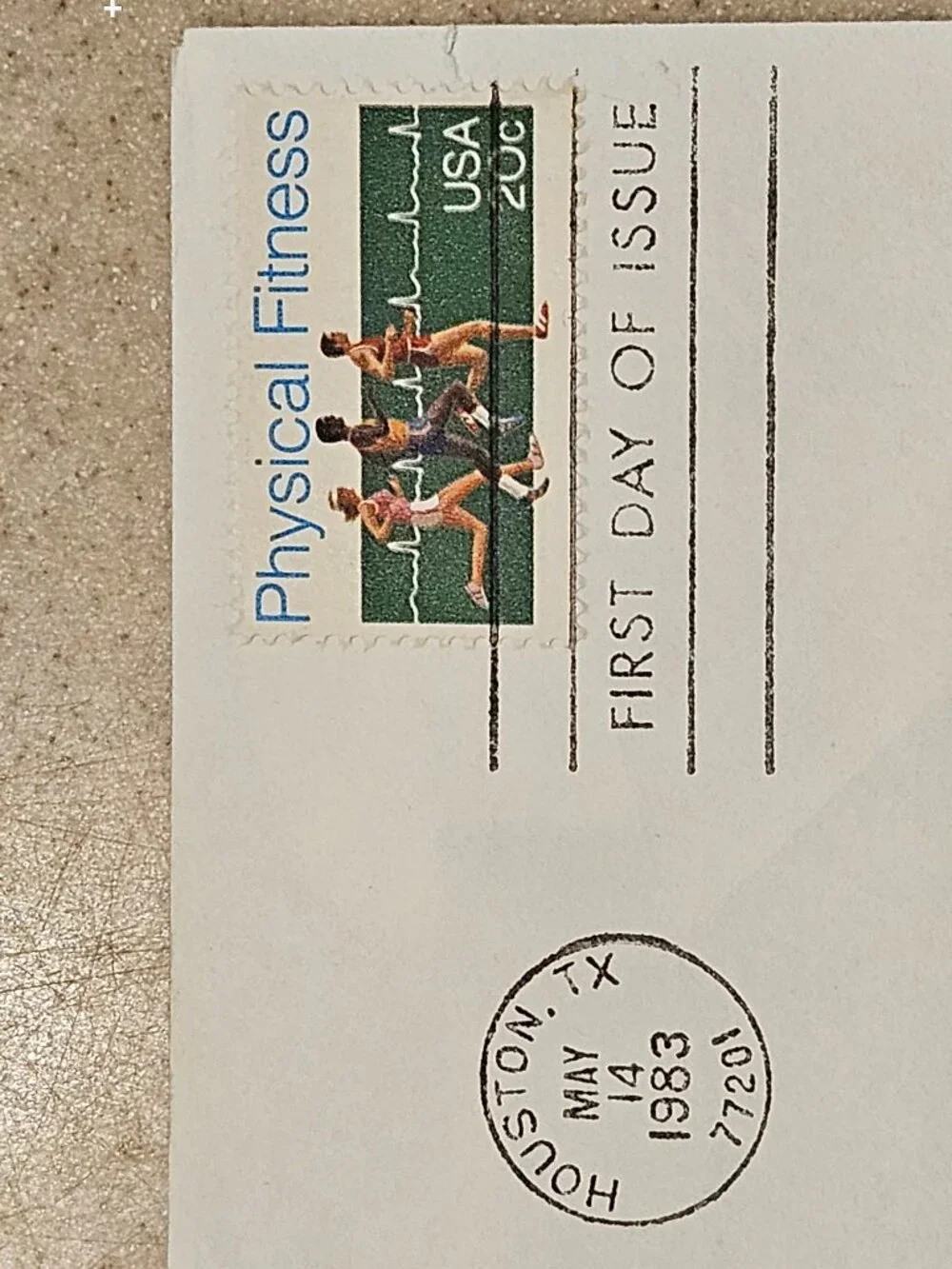 RARE COLLECTIBLE USPS 1ST DAY ISSUE COVER PHYSICAL FITNESS STAMP ENVELOPE FDC